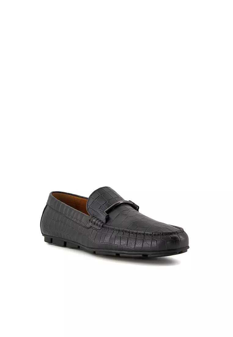 Discount on Dune London  shoes - SKU: Beyond Di Croc Embossed Loafer Shoes Black