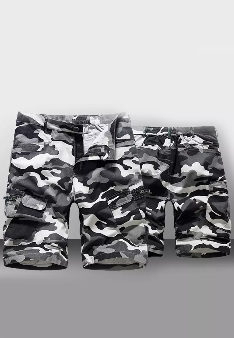 Mens black and discount white camo shorts