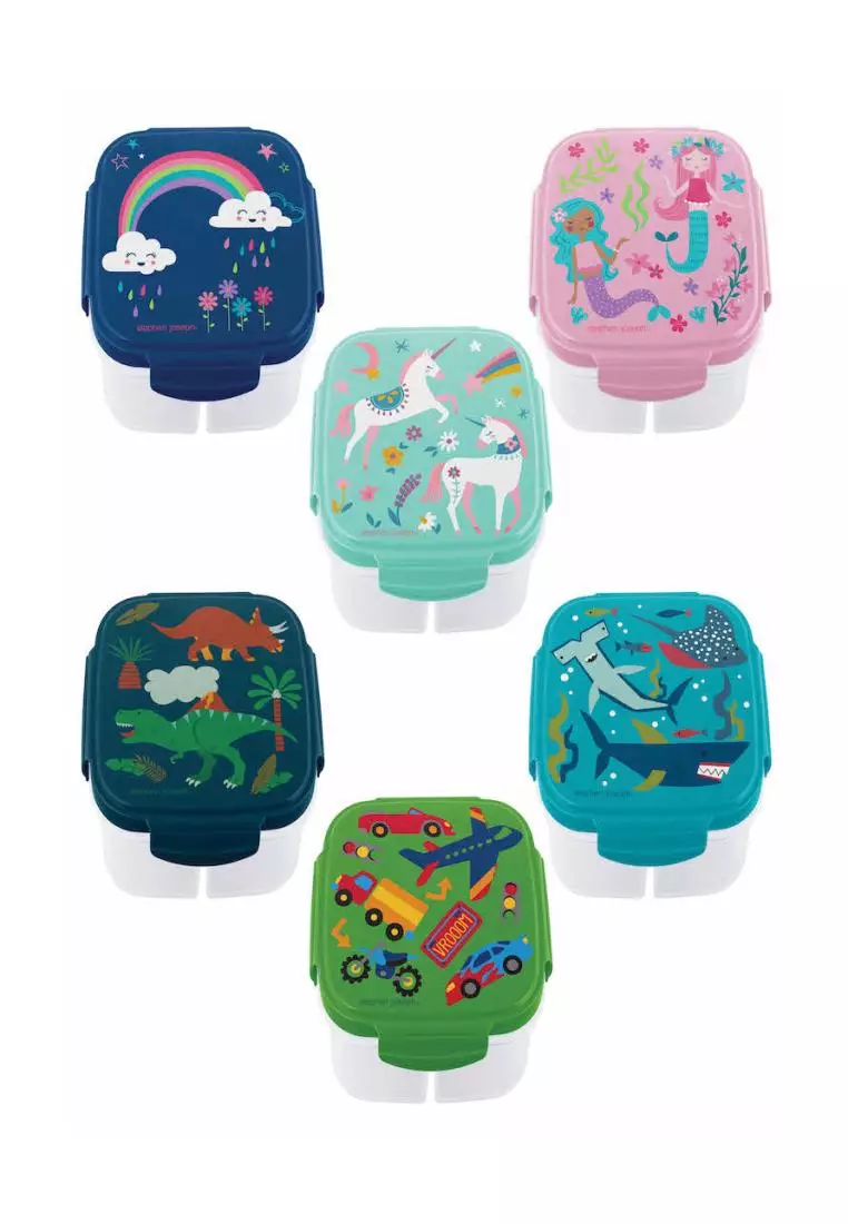 Stephen Joseph Bento Snack Box With Ice Pack for Kids Pink Dino