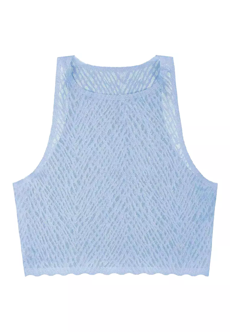 Sloggi ZERO Feel Bliss Crop Top Bra for Women - Bluish Gray