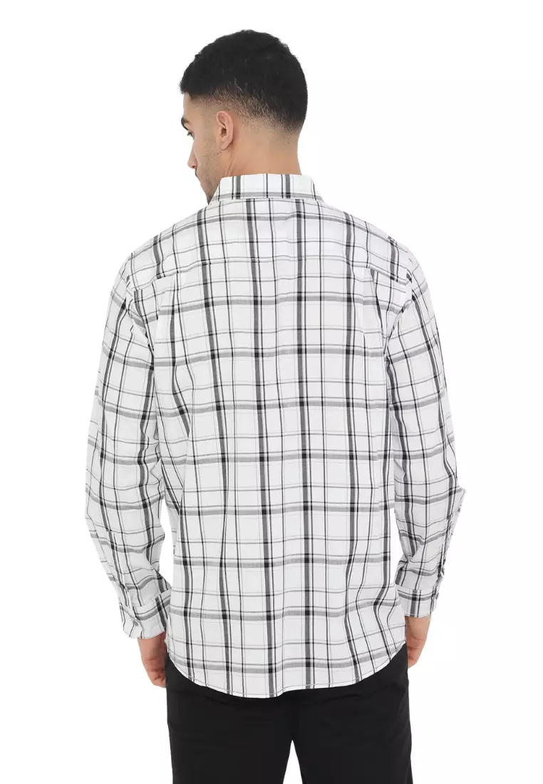 POLICE Kemeja Kotak Yarndyed Regular Fit Lengan Panjang Pria