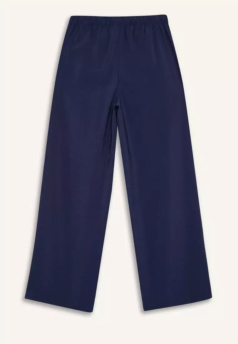Regular Fit Stretchy Waisted Beach Pants-Fall in Love E1172Ax25Sm