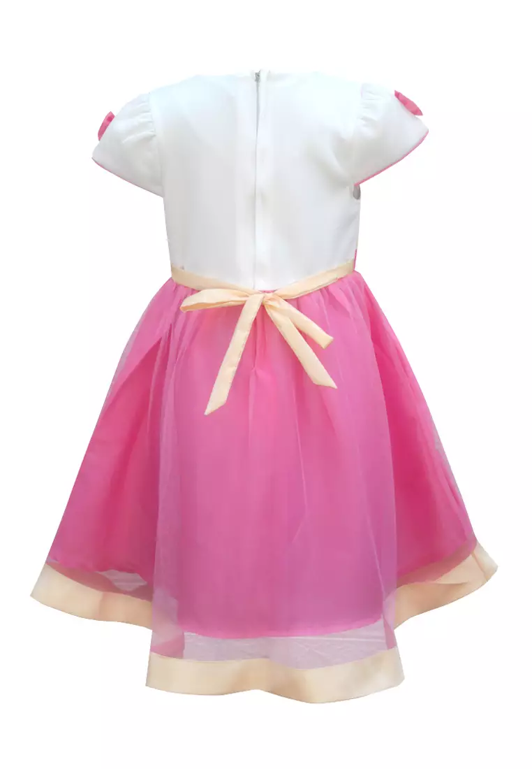 Two Mix Baju Anak Anak Perempuan Cantik Bonus Gratis Tas Anak Cantik Bahan Kaos + Satin 4181