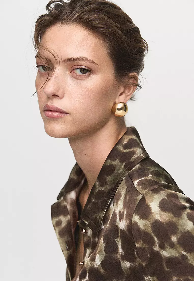 Printed Shirt Dress With Belt