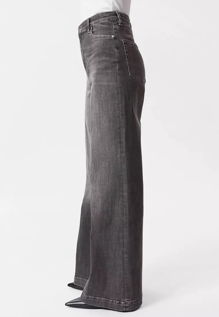 Wide Press-Crease Jeans