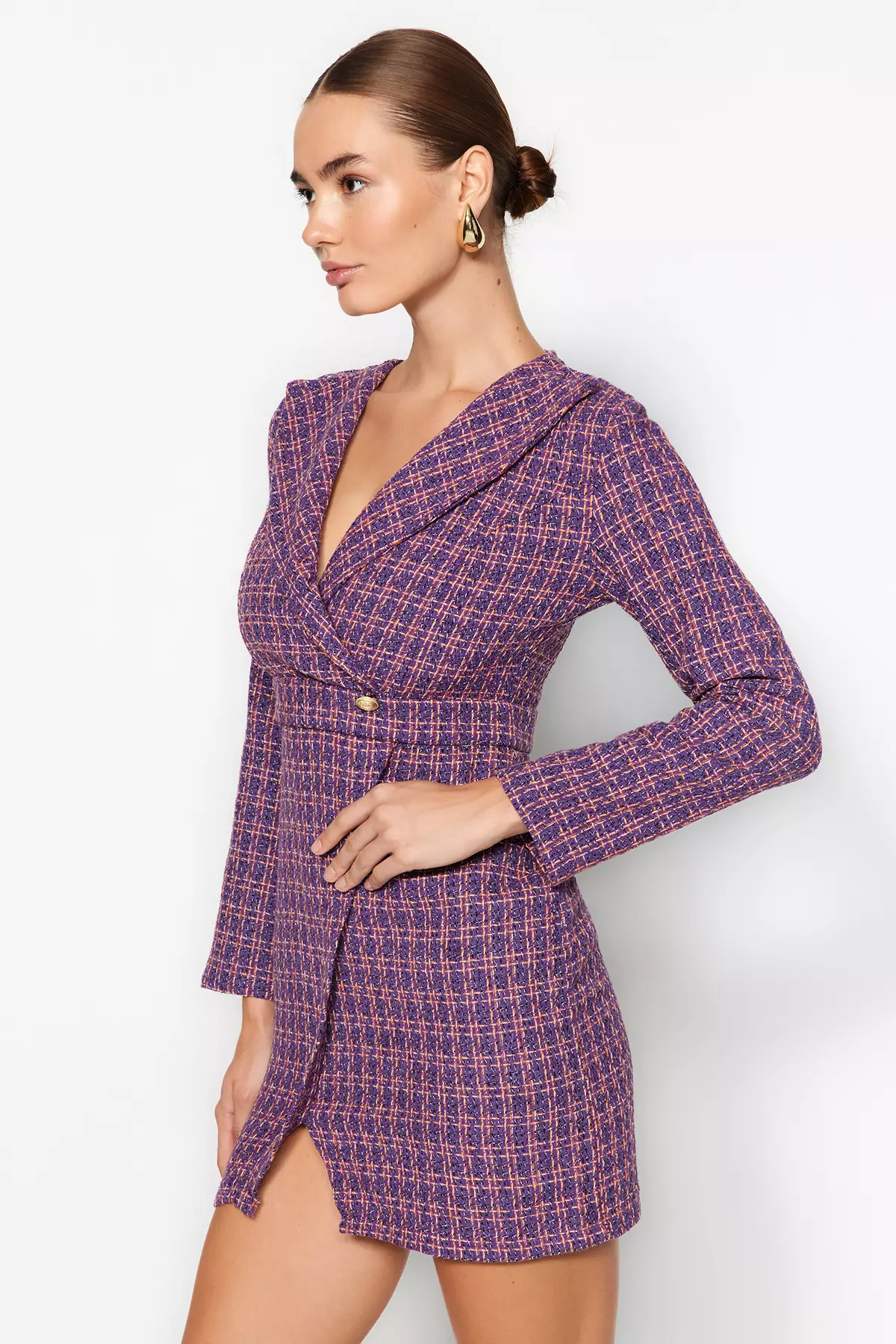 Tweed wrap outlet dress