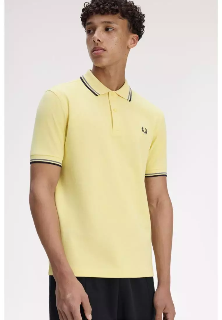 Fred Perry M3600 Twin Tipped Fred Perry Shirt (Champion's Gold / Stockport Blue / Navy)