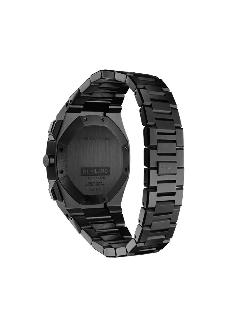 D1 Milano Chronograph Bracelet BLACK 41.5 MM - Black - D1-CHBJ11