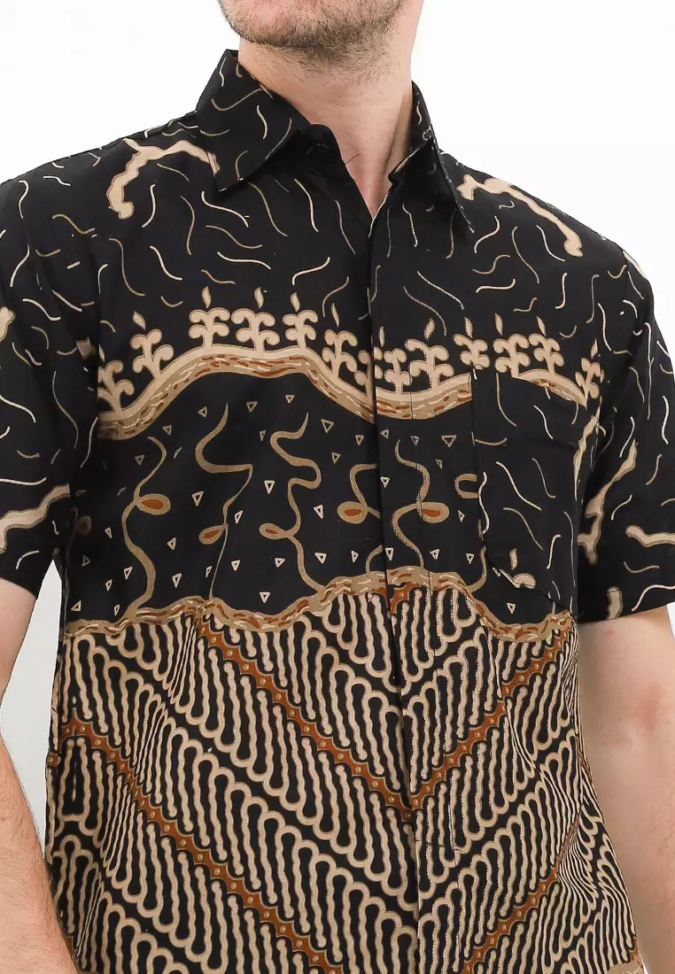 Meylika Kemeja Batik Premium Pria Casual Modern Lengan Pendek