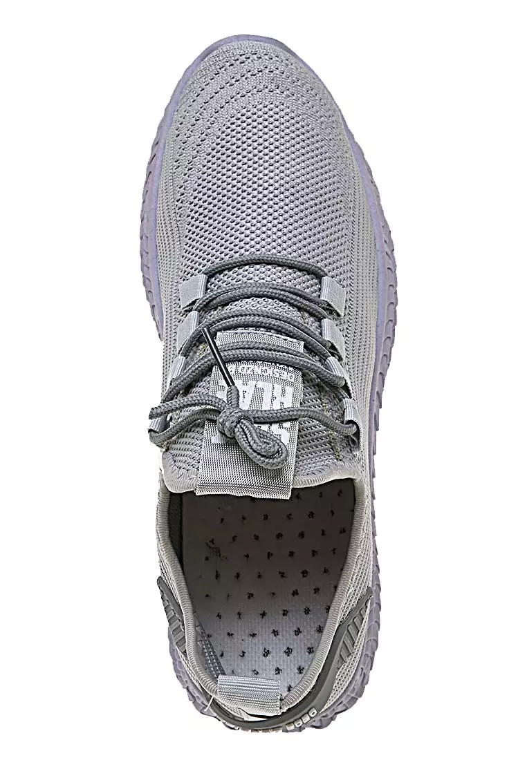 Chayton Sepatu Olahraga Pria Sneakers Casual Sport Shoes Motif Polos Material Flyknit Mesh ORIGINAL - Gray