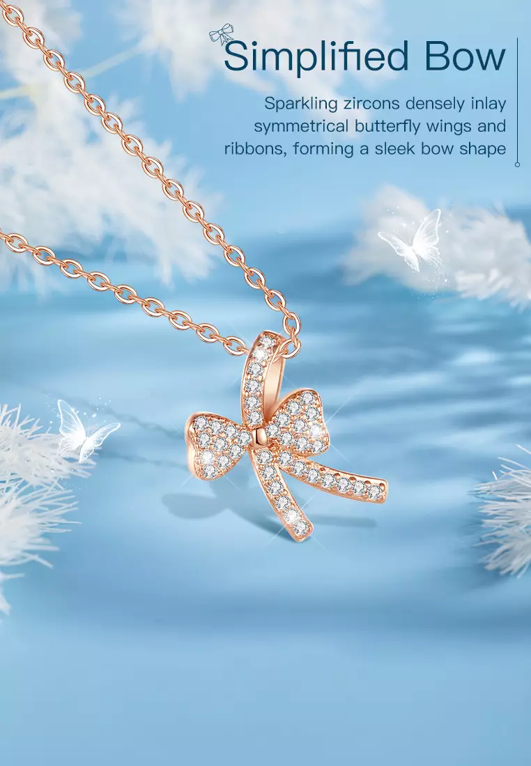 Kalung Wanita Korea Fashion Titanium Anti Pudar Kalung Cewek Original rose color