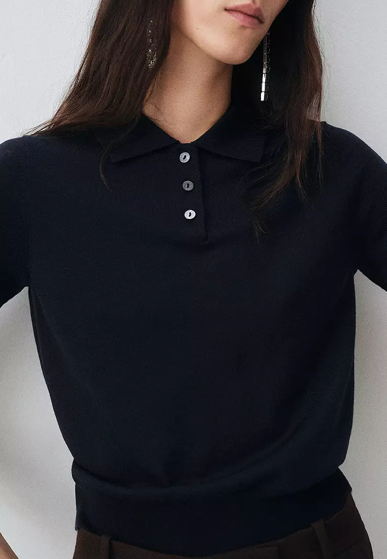 100% Wool Polo-Neck Sweater