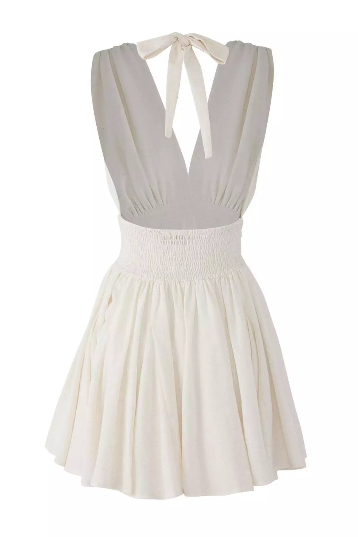 Ecru Chiffon Short/Mini Dress With Skater Drop Detail Tprss25El00319