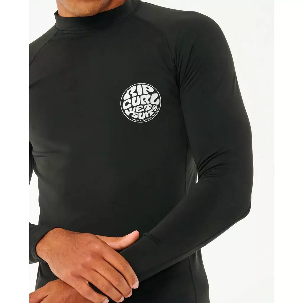 Rip Curl Icons UPF Brushed Long Sleeve Rash Vest Black