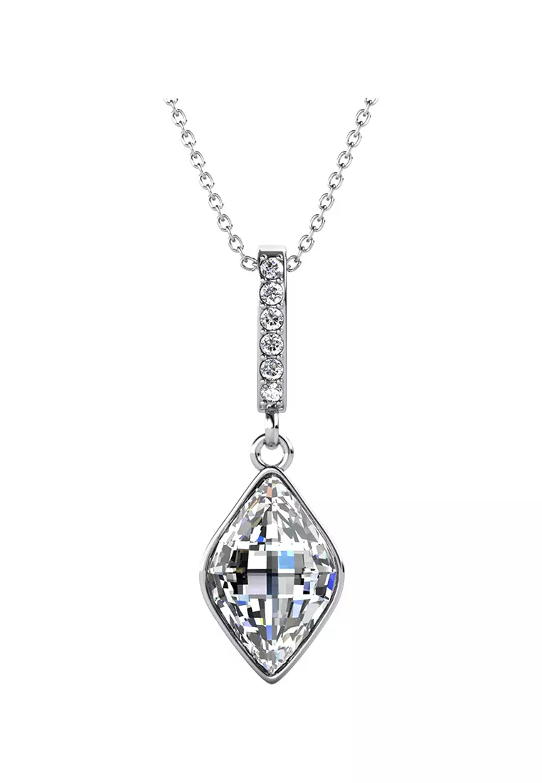 Princess Drop Pendant White Crystal WG - Kalung Crystal Swarovski by Her Jewellery