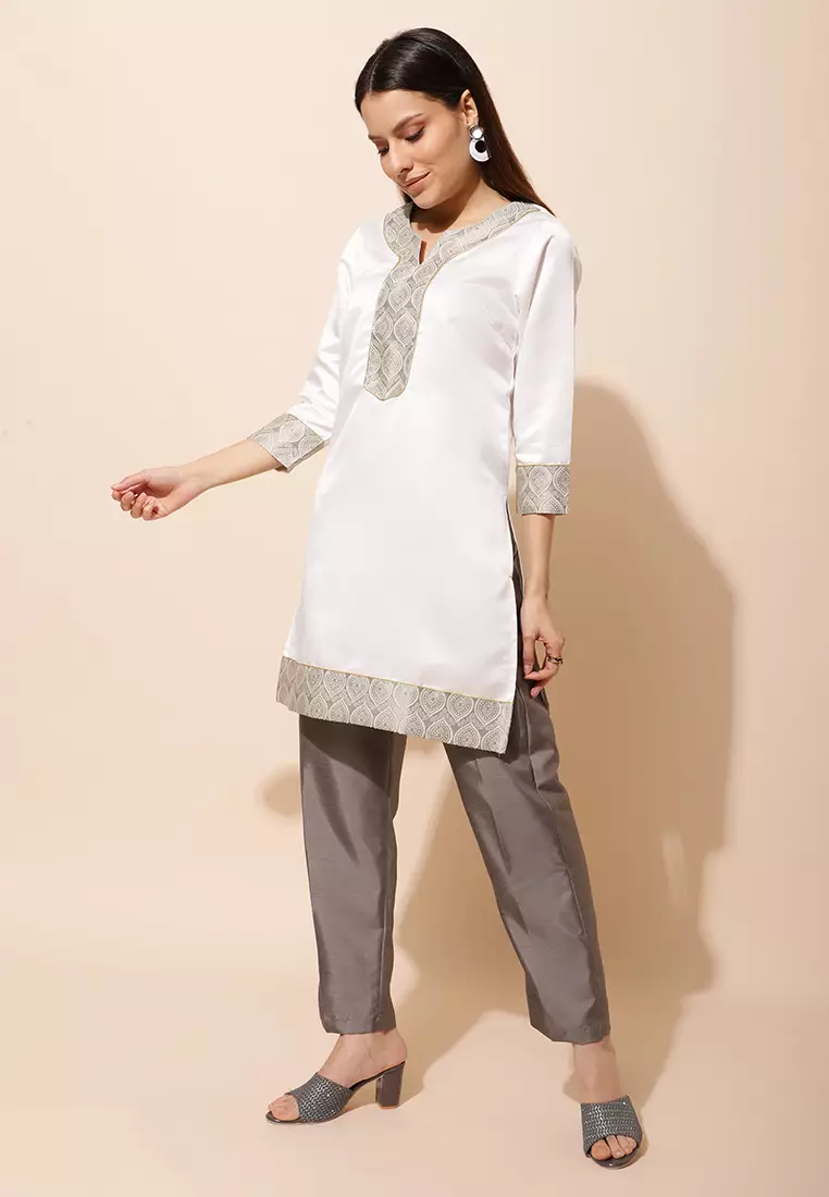 Chanira Festive Arifa Pants-Silver Grey