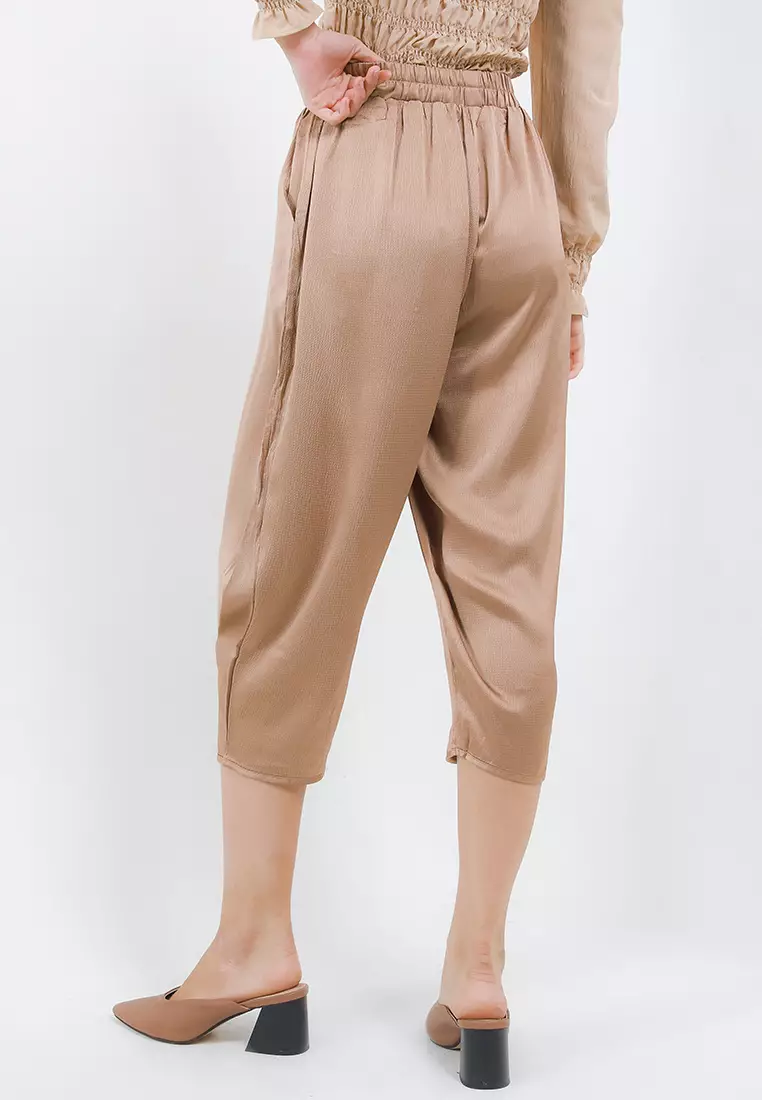 Textured Sateen Pants