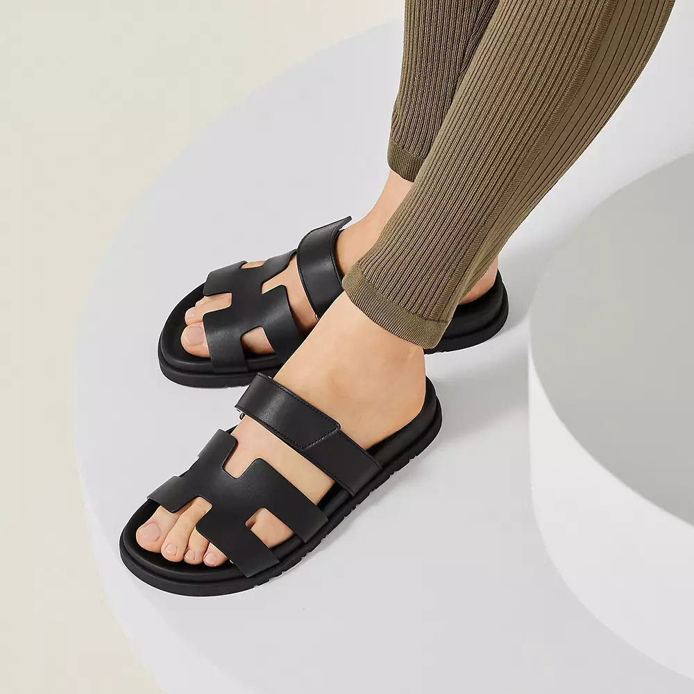 Chypre Calfskin Sandals Black Women