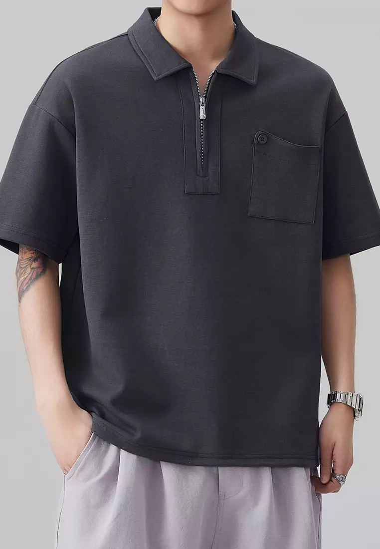 Half Zip Collar Polo Shirt AY-D8909