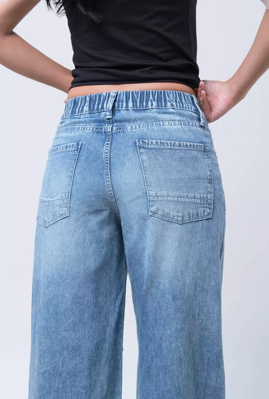 Celana Jeans Wanita Loose Camila Light Blue