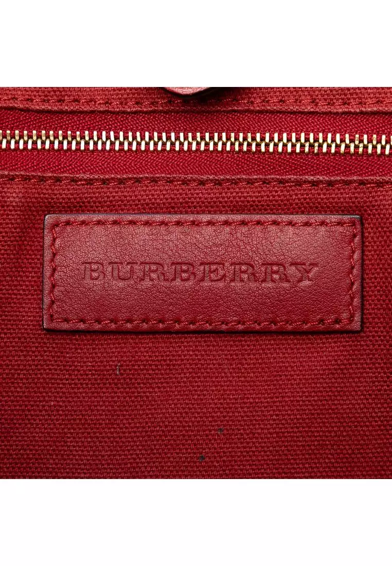 Pre-Loved Burberry Small Leather Trimmed Haymarket Check Coated Canvas Canterbury Tote