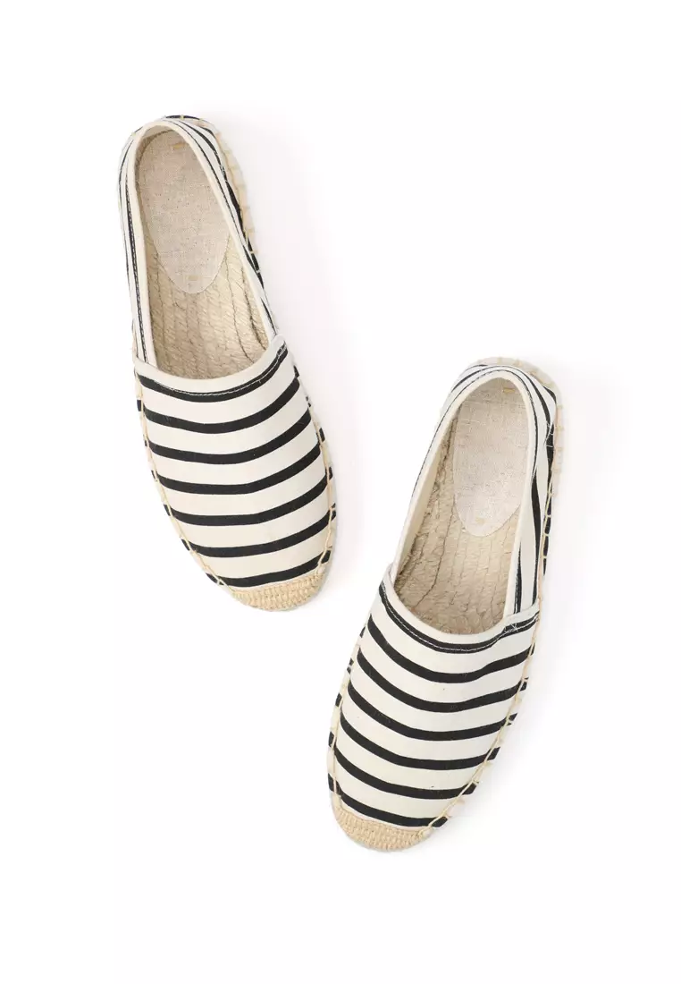 Contrast Stripes Canvas Espadrilles HB5