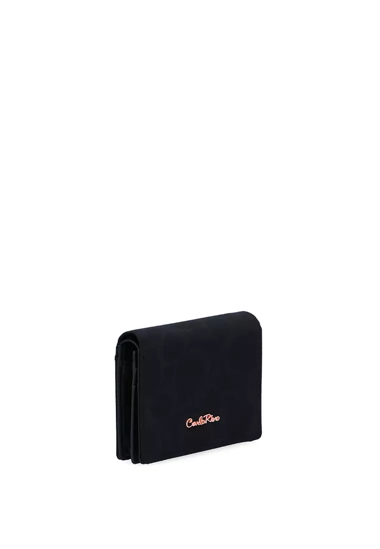 Black Carlo GEO Nylon Fold Wallet