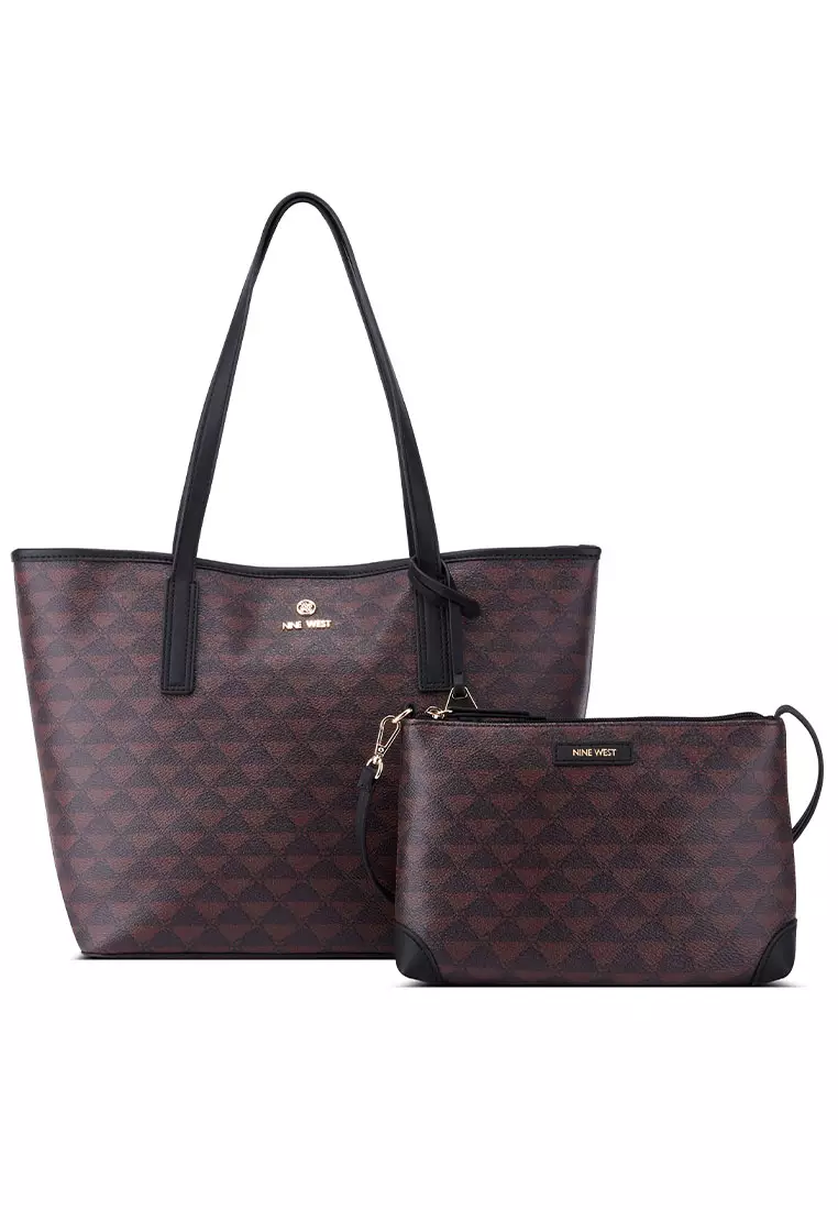 Buy Nine West Tristian 2 In 1 Tote Mahogany Logo 2024 Online