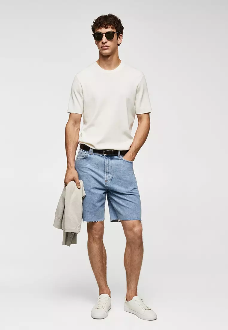 Buy MANGO Man Regular-Fit Denim Bermuda Shorts Online