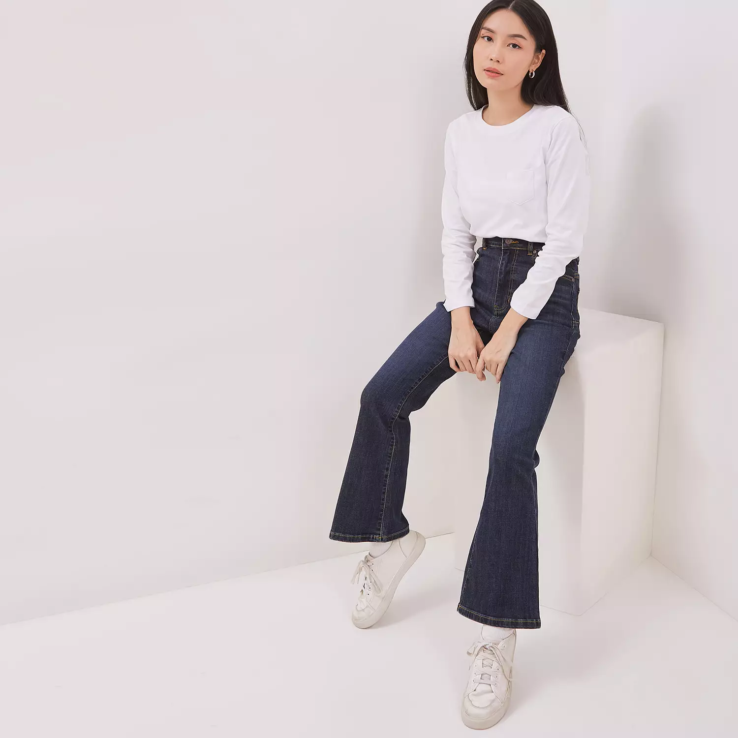 DUST Celana Vintage Cutbray Jeans Adisti Blue (D. 3832)