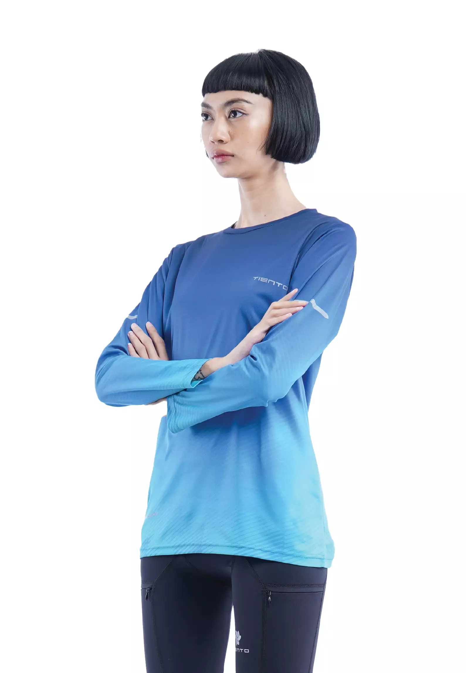 Tiento Jersey Running Anti UV Kaos Olahraga Lari Wanita Lengan Panjang Baju Dryfit Long Sleeve Women Xceleration