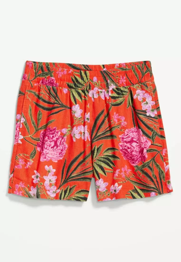 High-Waisted Linen-Blend Shorts For Women - 3.5-Inch Inseam