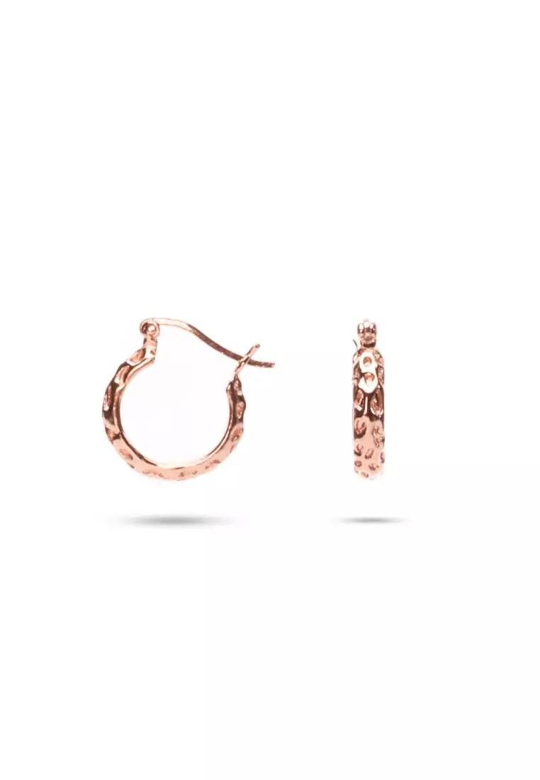 Rose gold hoop earrings clearance