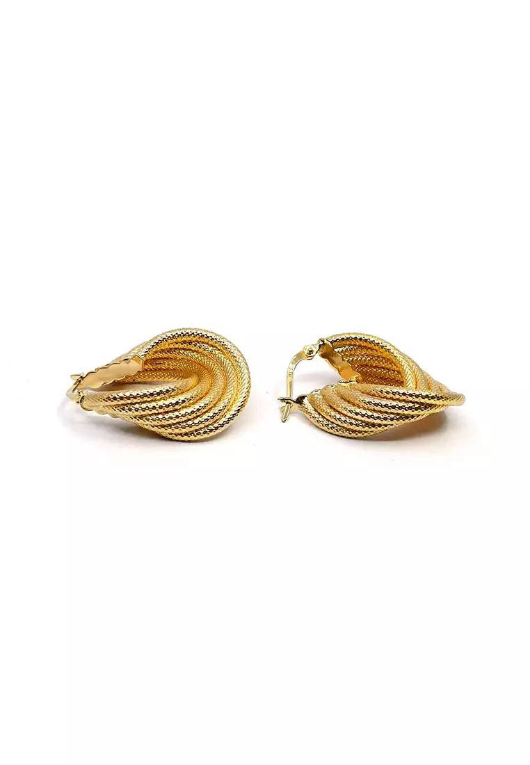 18K Japan Made Yellow Gold Earrings