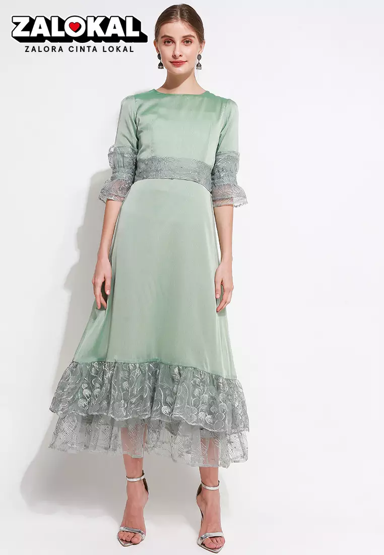 Chanira Festive Perl Gamis-Pastel Green