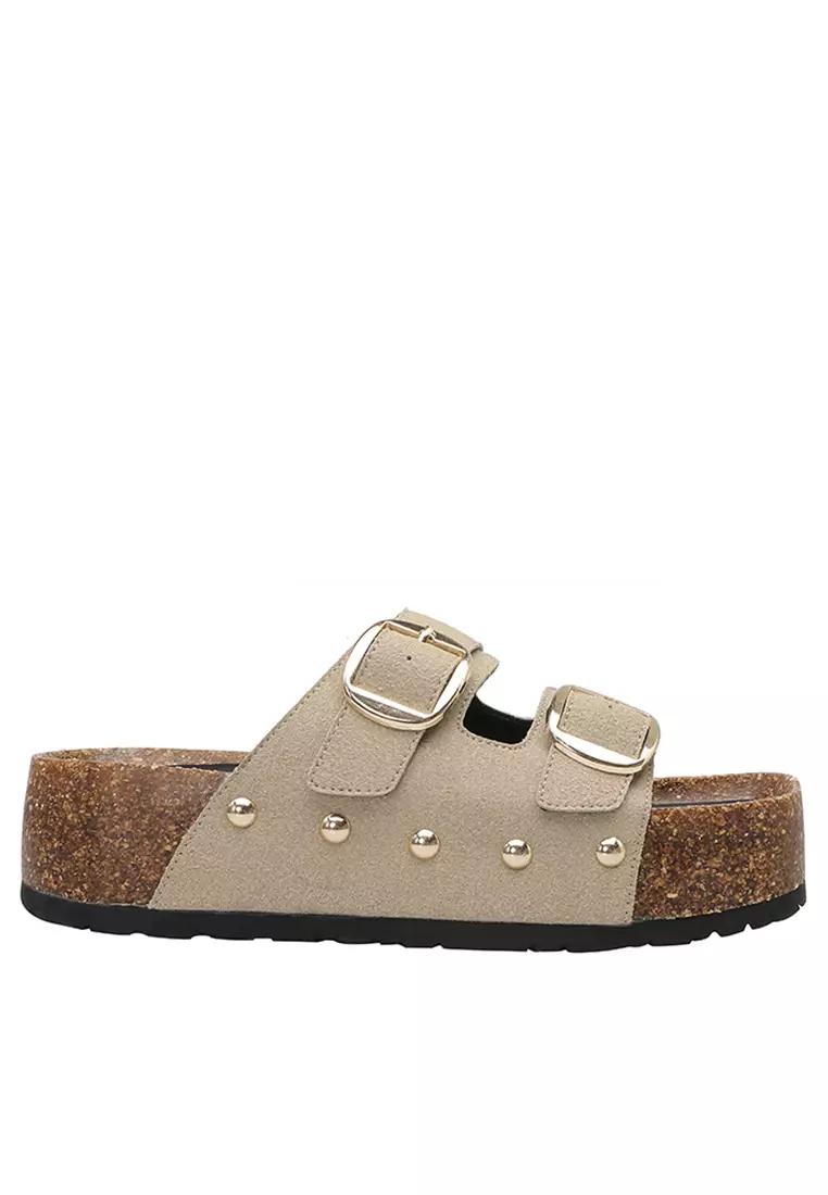 Discount on Twenty Eight Shoes  shoes - SKU: Double Buckle Strap Platform Slippers Te188-1