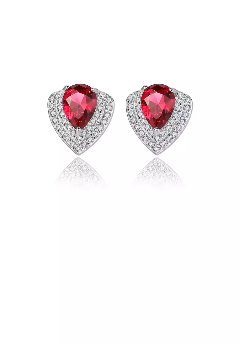 Red cubic sales zirconia earrings