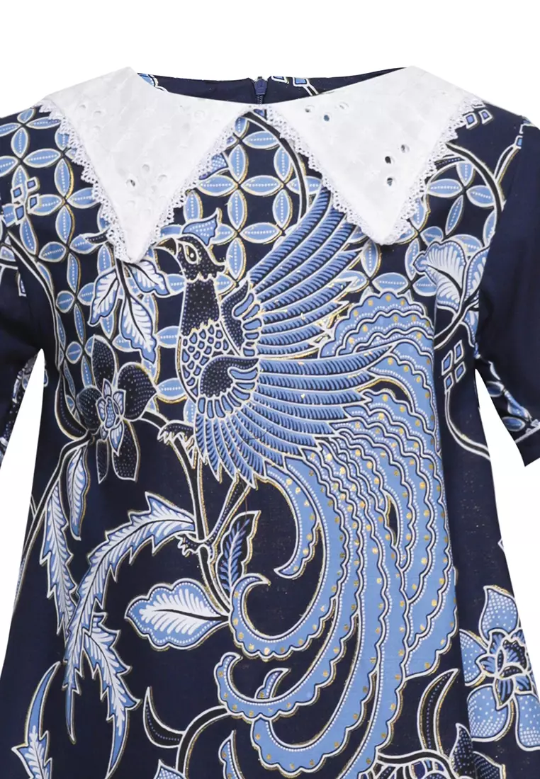 Baju Dress Anak Perempuan Cyane Kids Katun Prada Premium Casual Lengan Pendek Navy