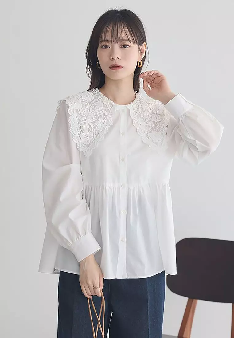 Earth Music & Ecology - Arisa Lace Collar Blouse