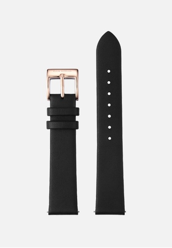 PLAIN SUPPLIES black 20mm Non-Stitched Leather Strap - Black (Rose Gold Buckle) EEE9CAC164D281GS_1