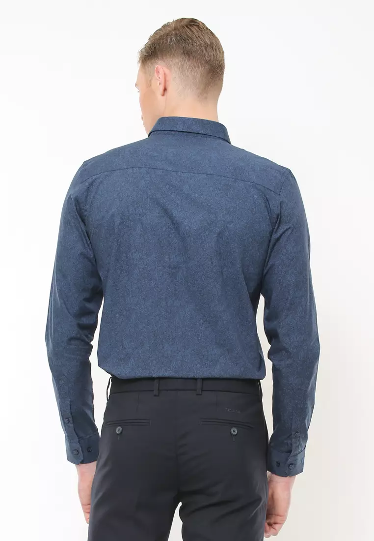 Johnwin - Slim Fit - Kemeja Formal - Polos - Biru - FSH.650.K398.787.C