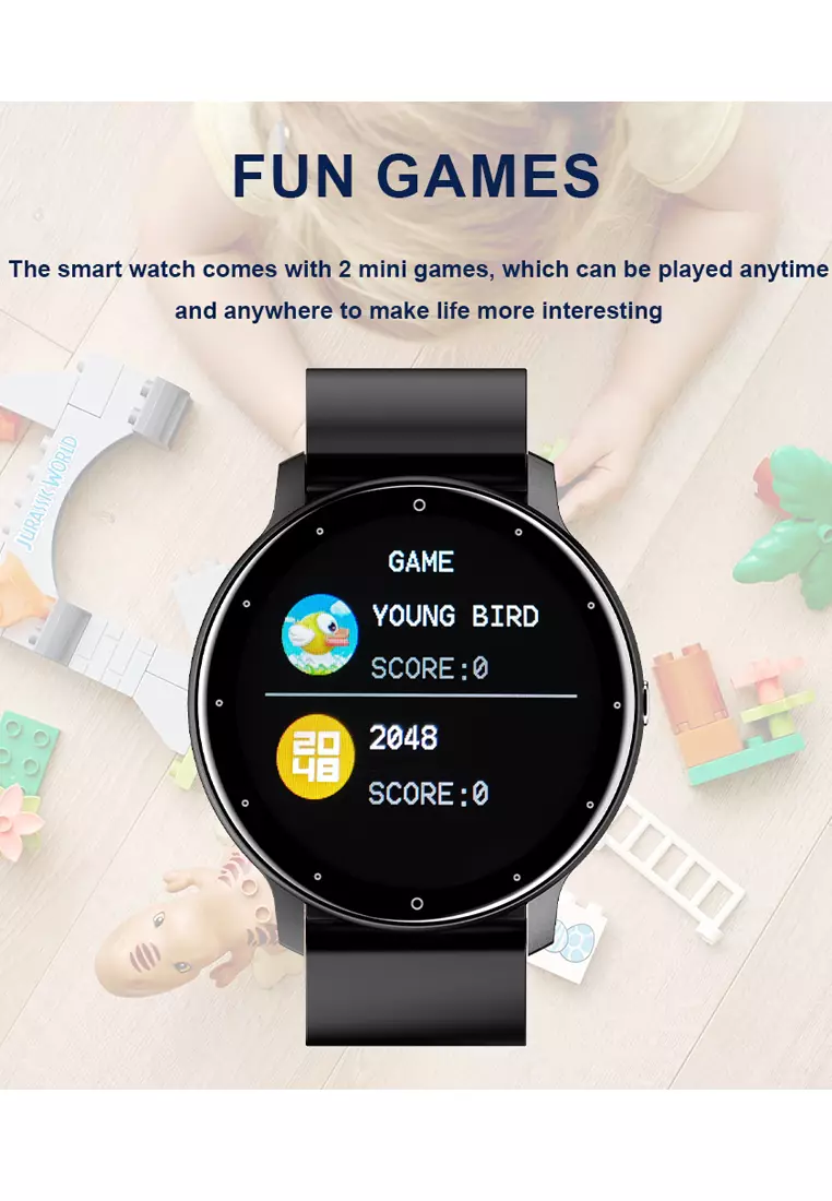 SmartWatch ZL02D Layar Terang 1.28'' Anti Air IP67 Olahraga Pemantauan Tidur dan Detak Jantung Jam Tangan Pria Wanita black