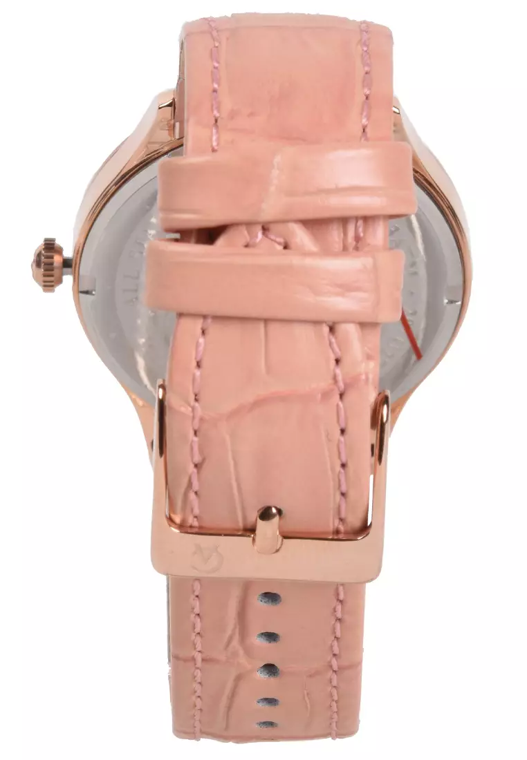 Alexandre Christie - Jam Tangan Wanita - Rosegold - Pink Leather Strap - 2943BFLRGPN