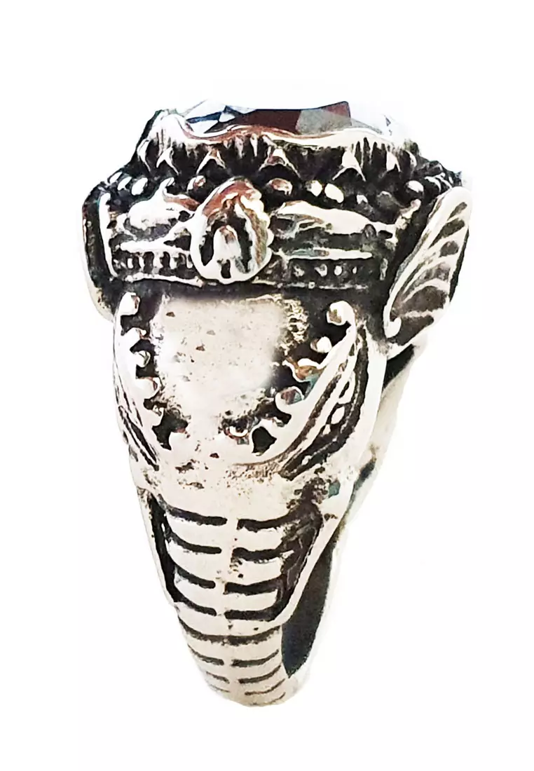 Maharaja Onyx Premium Stainless Steel Ring Silver