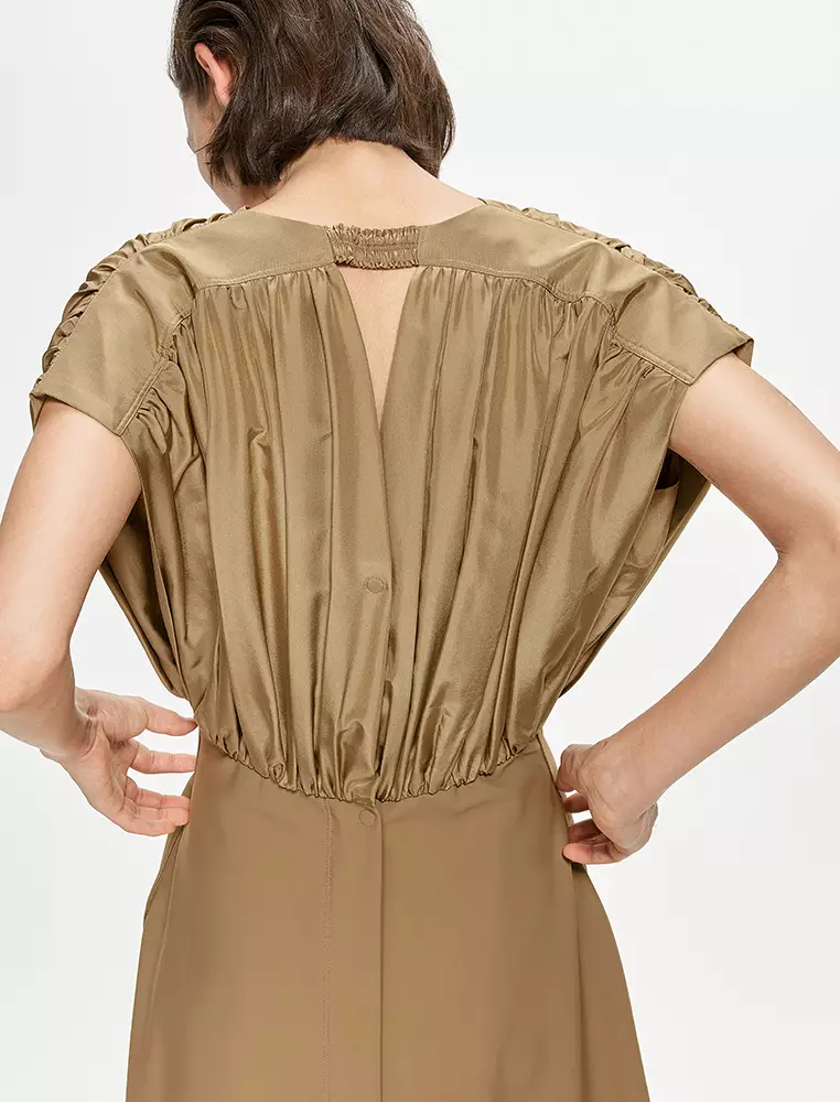 電力紡X型修身優雅無袖連衣裙