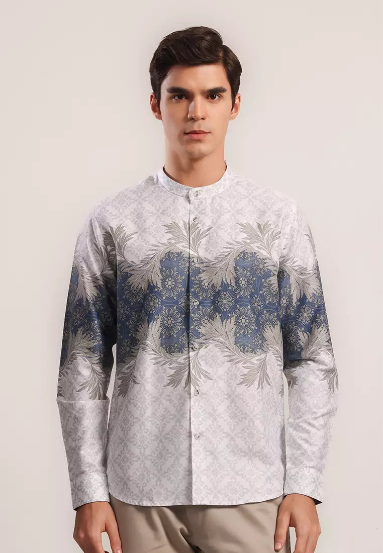 MOC x Habib Jafar Kemeja Shanghai Lengan Panjang Pria Khalif - White