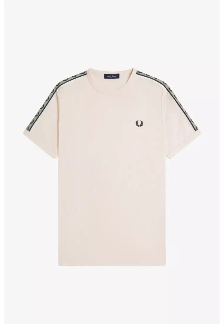 Fred Perry M4613 Contrast Tape Ringer T-Shirt (Ecru / Navy)