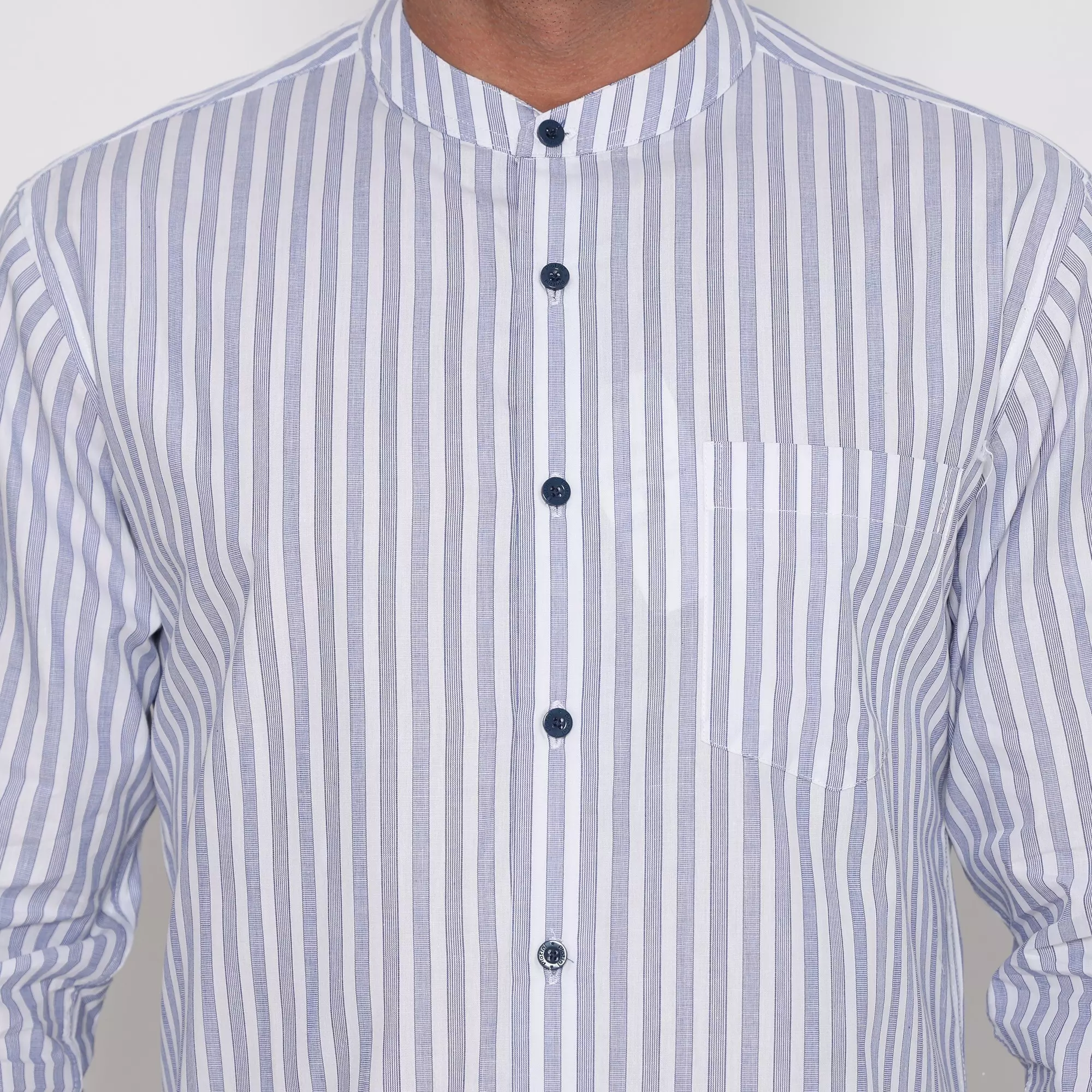 Platini Kemeja Koko Salur Pria Lengan Panjang Katun Biru 961261