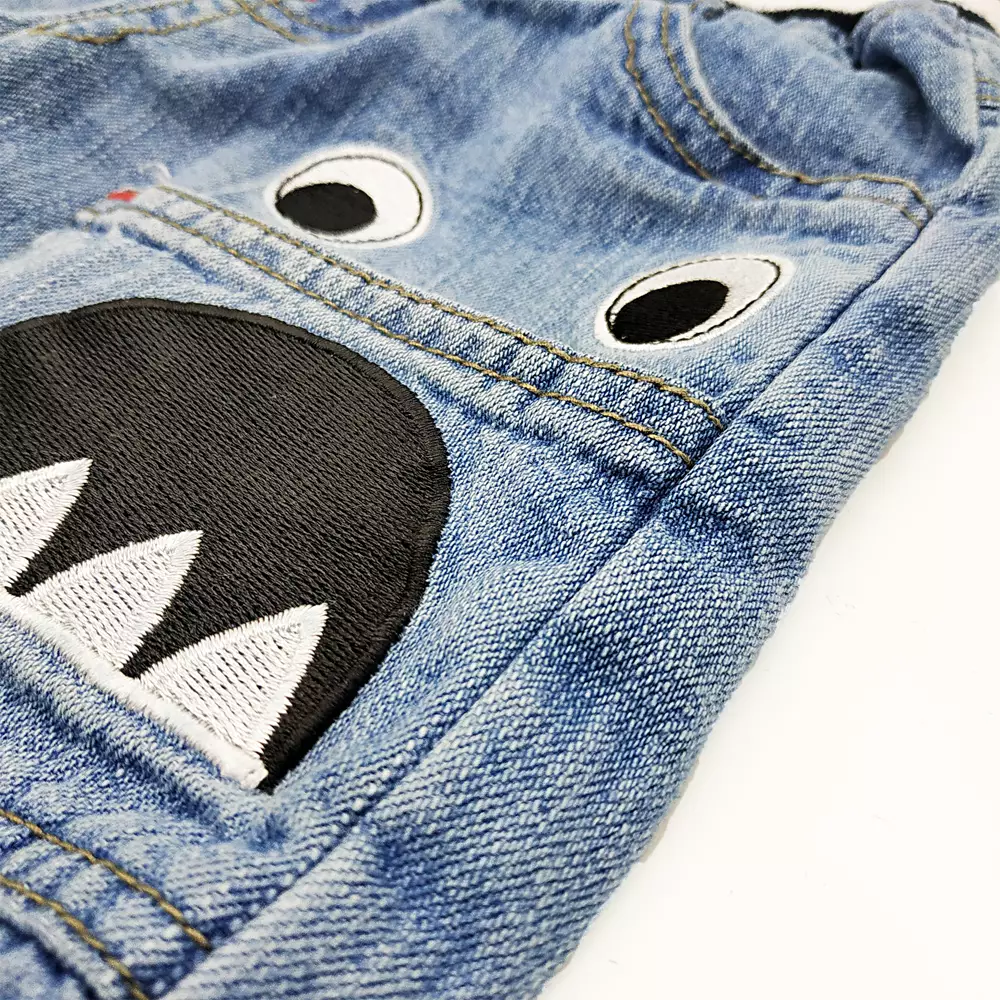 Wakakids Celana Jeans Pendek Anak Laki Laki Usia 6 Bulan Hingga 8 Tahun Rib Short Denim Monster 034 Vench