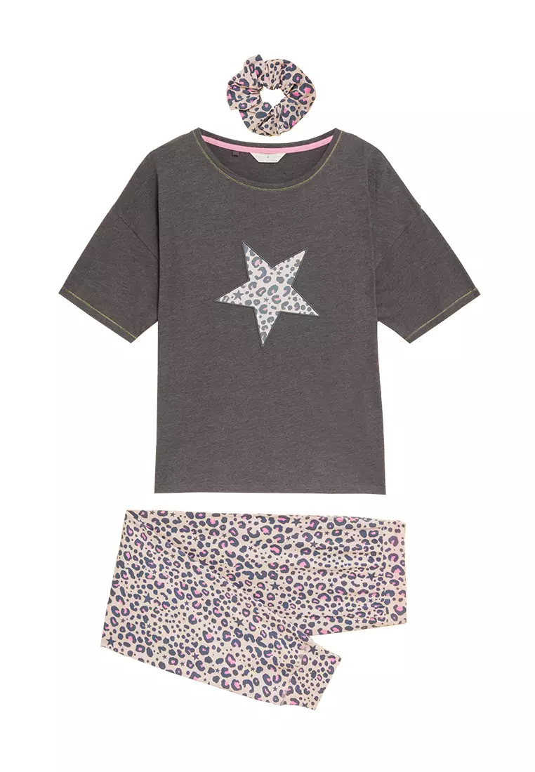 Buy MARKS & SPENCER M&S Cotton Rich Animal Print Pyjama Set 2023 Online